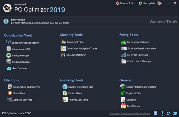 Asmwsoft PC Optimizer免费版 v13.2.3262截图1