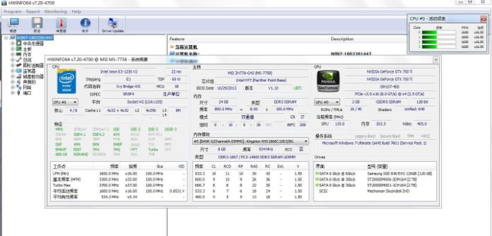 HWiNFO64中文版 v7.20截图3