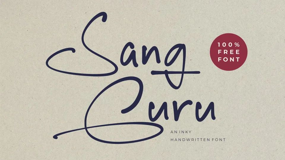 Sang Guru墨迹手写体 意想不到的好看