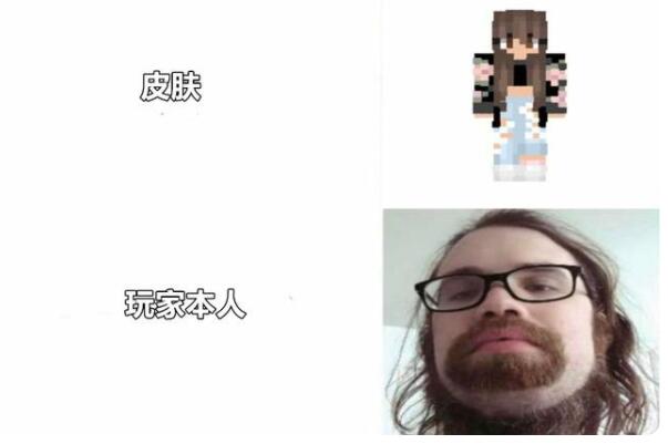 我的世界MC皮肤和本人的区别 大概就是萌妹子和抠脚大汉